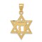 14K Yellow Gold Chai Star of David Charm Pendant Jewerly 30mm x 18mm